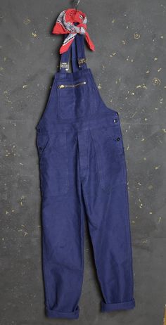 Great Vintage Vetements Forse Worker Moleskin Dungarees Utility Overall Workwear Trousers Pants Jumpsuit  size 44 fits to size M Made in France Indigo Blue colour Comfortable moleskin cotton twill fabric Adjustable shoulder straps  Side button fastening Two deep patched pockets Condition - Great vintage condition with own history, marks of wear and fading and plenty of life left to give! PLEASE CHECK ALL MEASUREMENTS TO ENSURE BEST FIT, THANK YOU!  Waist: 31"   Inside leg: 30" Crotch to waist: 13.2" Leg opening at hem: 9" Length from top of the bib to leg hem: 52" Crotch to top of the Bib: 22.5 Please bear in mind that all my items are sold in as found, unwashed condition. There might be some storage dust, dirt or residual vintage smell so they will need a run through the wash or dry clean Utility Overalls With Side Pockets And Bib Front, Utility Cotton Overalls With Belt Loops, Utility Overalls With Belt Loops For Workwear, Cotton Overalls With Belt Loops For Work, Utility Workwear Shortalls With Pockets, Utility Style Workwear Shortalls With Pockets, Workwear Shortalls With Pockets, Blue Utility Overalls With Bib Front, Blue Utility Bib Front Overalls