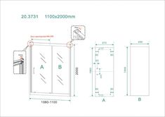 the drawing shows an image of a door and window with measurements for each section, which is