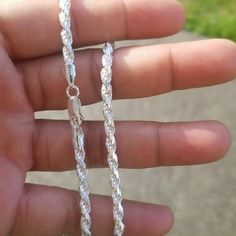 Sterling Silver 925 High Polished Rope Chain 3.8mm Made In Italy Inches: 18" Weight: 22.0 Grams Product Info Product Type: Rope 080 Metal: 925 Sterling Silver Finish: High Polished Width: 3.8mm Made In Italy Sterling Silver Rope Chain, Italy, Silver Rope Chain, Mens Accessories Jewelry, Silver Man, Rope Chain, Silver 925, Mens Accessories, 925 Sterling Silver