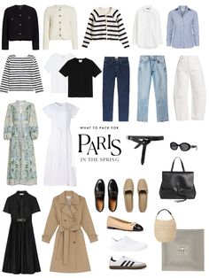 What to Pack for a Trip to Paris in the Spring Spring In Paris Outfits, Paris Outfits Spring, Capsule Packing, A Week In Paris, Paris Trip Outfits, Paris In The Spring, Parisian Wardrobe, What To Wear In Paris, September Outfits