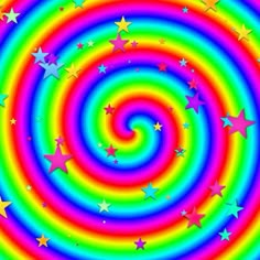 an abstract rainbow spiral background with stars