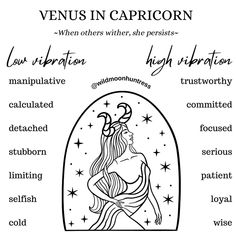 the zodiac sign for venus in capricorn, with other astrological symbols surrounding it