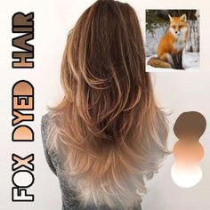 Fox Hair Styles, Fox Tips Hair Dye Brown Hair, Fox Dyed Hair Brown, Fox Colour Hair, Fox Hair Color Style, Fox Tip Hair, Fox Hair Color Ideas, Fox Tail Hair Color, Fox Color Hair