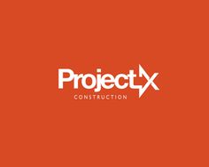 project x construction logo on an orange background with white letters that spell out the word