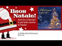 a christmas card with a santa clause standing in front of a tree and the words baao natale