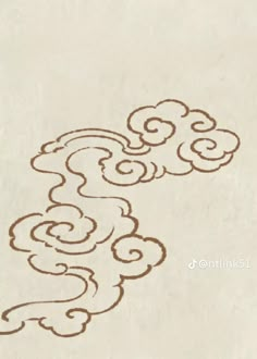 Asian Drawing Aesthetic, Japanese Tattoo Art Clouds, Tibetan Clouds Tattoo, Chinese Clouds Drawing, Japanese Cloud Painting, Japanese Traditional Clouds, Clouds Japanese Art, Japanese Clouds Drawing, Swirl Cloud Tattoo