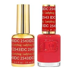 DND Gel Polish Set - 1 each of Gel Polish and Nail Polish, 2543 Ladybug, 0.5 Fl Oz Color: Red.