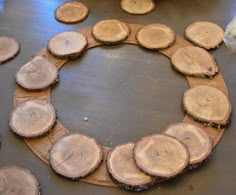 several pieces of wood arranged in a circle