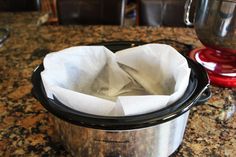 a crock pot sitting on top of a granite counter