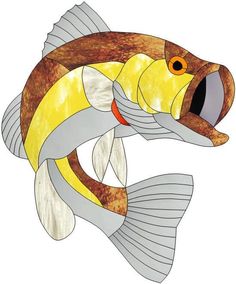 a drawing of a fish with its mouth open