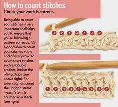 the instructions for how to crochet stitches are shown in three different directions, including two