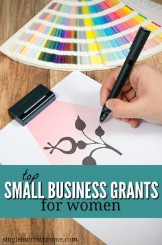 a person holding a pen and drawing on paper with the words top small business giants for women