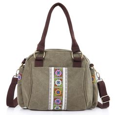 PRICES MAY VARY. Embroidered canvas crossbody bags for women. Made by high quality Canvas, Copper buckle and zipper. Sturdy and durable canvas purse. Casual style and cloth tote handbag. Multi-purpose fabric sholuder bags for most occations and collections: daily, party, festival, street, work,travel.Or Casual,vintage, boho and summer. Great size for everyday use to hold ipad 10.2", Kindle, phone, purse, LESS clothes, scarf and makeup, etc..NOT FIT 14" laptop. Heigh:11.8"; Front width: 11", Side Less Clothes, Totes Ideas, Purse Casual, Street Work, Embroidered Cross, Tote Outfit, Work Handbag, Canvas Purse, Handbag Vintage