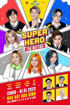 the poster for super hero fan meeting