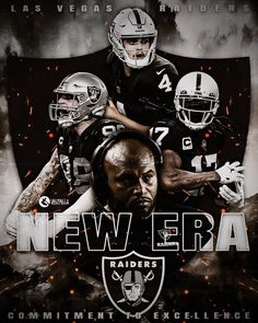 the new era oakland football team is featured in this poster for their upcoming game,