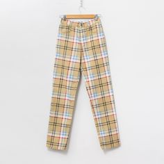 Vintage high waist jeans in plaid pattern - brand: Kejzar's Cotton Line - made of stretchy material - tapered leg - zip fly - materials: 98% cotton, 2% elastane Size from the tag: 27 Best fits women: XS/S MEASUREMENTS waist: 12.5-13.5 inches (32-34 cm) hip to hip: 18 inches (45 cm) rise: 11.5 inches (29 cm) length: 40 inches (102 cm) inseam: 29.5 inches (75 cm) CONDITION - 9/10 - Great vintage condition. Washed, ready to wear. Plaid Jeans, Tartan Pants, Leg Women, Jean Vintage, Pattern Brands, Waist Jeans, Plaid Pattern, High Waist Jeans, Trousers Women