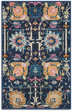 Tralee 8' x 10' Area Rug - Navy Area Rug Dining Room, Scatter Rugs, Nourison Rugs, Shaped Rug, Persian Motifs, American Signature Furniture, Rug Dining Room, Value City Furniture, Artisan Rugs