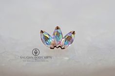 an image of a ring made out of crystal stones on a white surface with the words vaugh body arts written below it