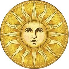 a drawing of the face of a sun