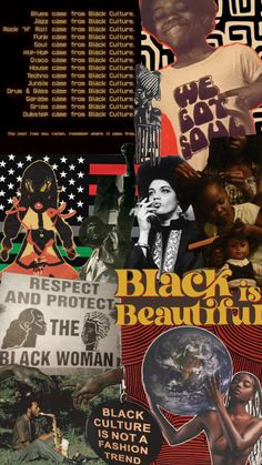 collage of black is beautiful images and information