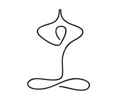 a line drawing of a woman's body in the shape of a yoga pose