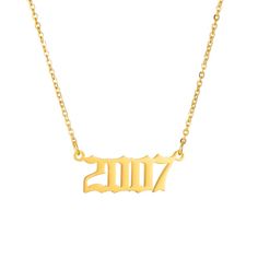 PRICES MAY VARY. Initial Year Necklace for GirlBirth Year Necklace Pendant for Women Girl,Gold/Silver/Rose Gold Plated Friendship Old English Number Birthdate Necklace 1990-2009 Trendy Jewelry Birthday Gift 18" Chain Gold Plated Year Necklace for Women | Gold Initial Necklace for Girlsstainless steel YEAR pendant necklace for womenInitial Necklace-14K Gold Plated Stainless Steel Old english year Necklace, Dainty Personalized Letter year pendant with Adjustable Chain Pendant Enhancers for Women G Engraved Stainless Steel Name Necklace For Birthday, 2007 Necklace, Year Necklace, Number Necklace, Necklace Initial, Initial Necklace Gold, Birth Year, Jewelry Birthday, Year 1