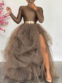 Rok Tile, Tulle Long Skirt, Comfortable Skirts, Tulle Maxi Skirt, Gaun Fashion, Tulle Tutu Skirt, Maxi Rok, Ball Gown Skirt, Looks Party