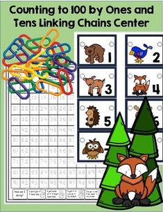 counting to 100 by ones tens and linking chains center freebie