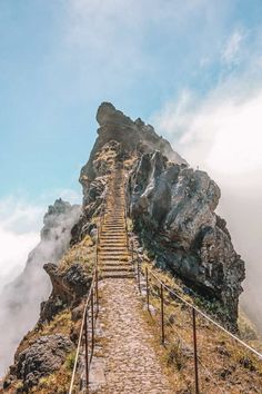 stairs leading up to the top of a mountain