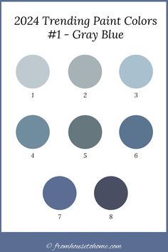 the color scheme for gray paint is shown in blue, white and grey colors with text that