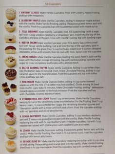 the recipe for cupcakes is shown in an advertisement