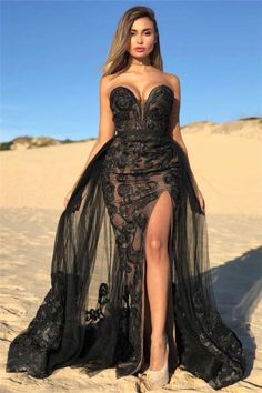 Cheap Formal Dresses Long, Cheap Formal Dresses, Detachable Skirt, Sweetheart Prom Dress, Lace Prom Dress, Prom Dresses For Sale, Black Prom Dress, Black Prom, فستان سهرة