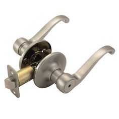 an image of a metal door handle on a white background