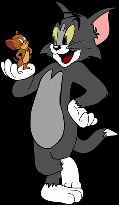 an image of a cartoon cat holding a mouse