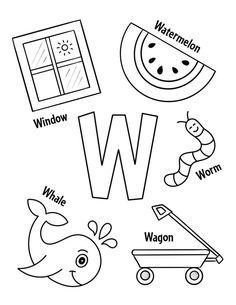 Free Letter W Coloring Page! Letter W Worksheets For Preschool, W Worksheets For Preschool, Letter W Coloring Page, W Coloring Page, Letter W Crafts, Letters Coloring Pages, Letter W Activities, Free Printable Alphabet Worksheets, Alphabet Activities Kindergarten