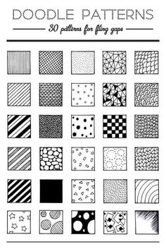 the doodle patterns book is filled with black and white images