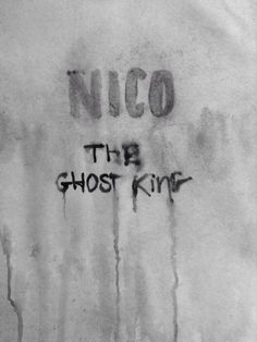 graffiti written on the side of a wall that says, nico the ghost king