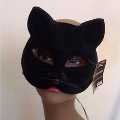 Cat Mask Black Velvet Helloween Fitted Black Cat Ears Costume Accessories, Black Cat Design Costume Accessories For Cosplay, Black Cat Ears For Halloween, Black Cat Design Costume Accessories For Halloween, Black Cat Design Halloween Costume Accessories, Black Cat Design Costume Accessories For Costume Party, Black Cat Ears Costume Accessories, Cat Design Costume Accessories For Halloween, Black Cat Design Costume Accessories