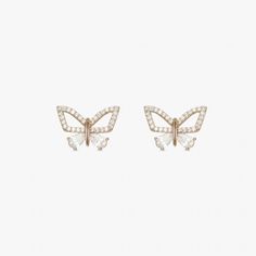 Butterfly Dangle Earring Office Materials, Ring Jewellery Design, Butterfly Earring, Diamond Bracelet Design, Luxury Jewelry Brands, Crystal Butterfly, Butterfly Earrings Stud, Earring Studs, Butterfly Jewelry