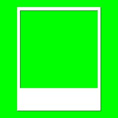 a white square frame on a green background