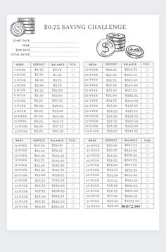 the printable savings sheet for saving money is shown in black and white, with an image of two stacks of coins