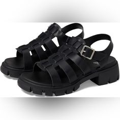 New In Box Man Made Materials Trendy Black Sandals With Cushioned Footbed, Black Synthetic Sandals With Rubber Sole, Mia Shoes, Girls Black, Sandals Flip Flops, Lug Sole, Flip Flop Sandals, Kids Shoes, Open Toe