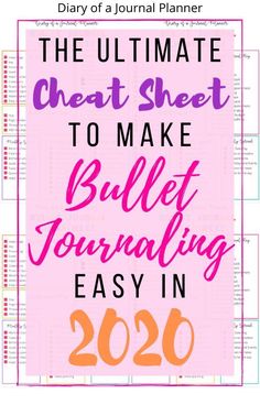 This free printable bullet journal cheat sheet is exactly what you need to make setting up your 2020 easy! #bulletjournal #bujo #bulletjournalprintable #freeprintable #planneraddict #bulletjournalideas Bullet Journal Cheat Sheet, Journal Printables Templates, Bujo Printables, Selfcare Inspiration, Journal Printables Free, Printable Bullet Journal, Journals Ideas, Goals List, Bujo Spreads