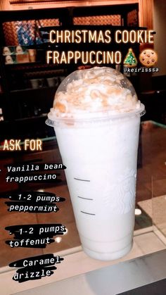 there is a drink with whipped cream in it and instructions on how to make it