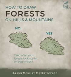 how to draw forests on hills and mountains info sheet with trees in the foreground