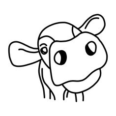 a cartoon cow with big ears and large eyes