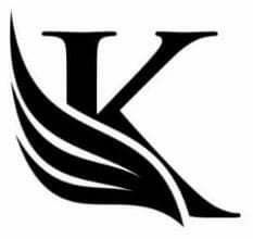 the letter k is shown in black and white