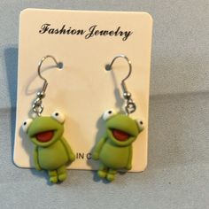 Cute Fashion Froggy Earrings. These Are New, Will Ship In Original Packaging. Dangle Frog Earrings. The Package Was Opened To Photograph The Earrings. Please See Pictures Of Details And Measurements. Froggy Earrings, Cute Froggy, Frog Earrings, Earrings Color, See Picture, Cute Fashion, Fashion Earrings, Fashion Jewelry, Women Jewelry