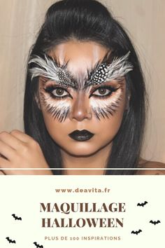 Bird Costume Makeup, Badger Makeup, Bird Like Makeup, Black Bird Makeup Halloween, Owl Makeup Halloween, Eagle Makeup, Owl Costume Makeup