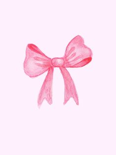 a drawing of a pink bow on a white background